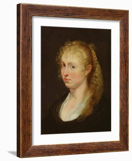 Young Woman with Curly Hair, C.1618-20 (Oil on Panel)-Peter Paul Rubens-Framed Giclee Print
