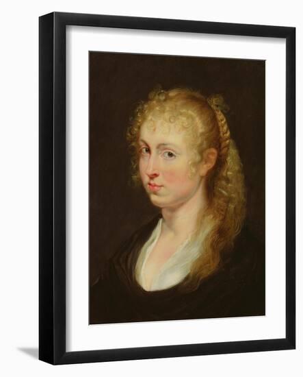 Young Woman with Curly Hair, C.1618-20 (Oil on Panel)-Peter Paul Rubens-Framed Giclee Print