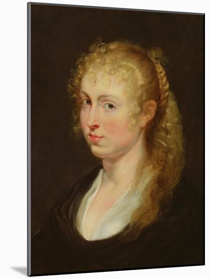 Young Woman with Curly Hair, C.1618-20 (Oil on Panel)-Peter Paul Rubens-Mounted Giclee Print