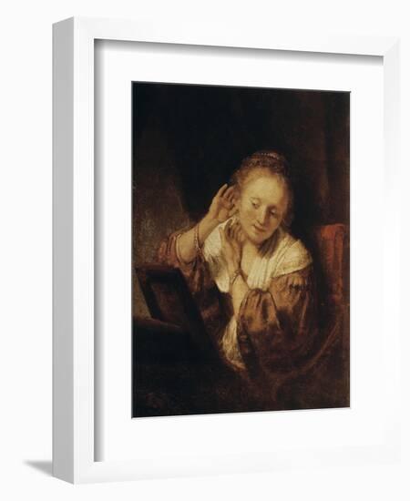 Young Woman with Earrings, 1657-Rembrandt van Rijn-Framed Giclee Print