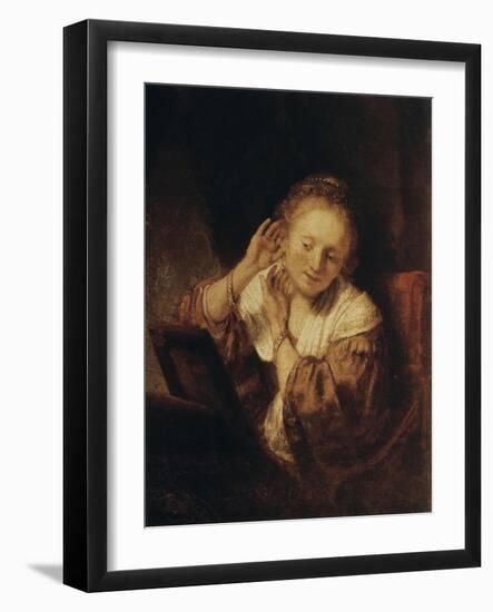 Young Woman with Earrings, 1657-Rembrandt van Rijn-Framed Giclee Print