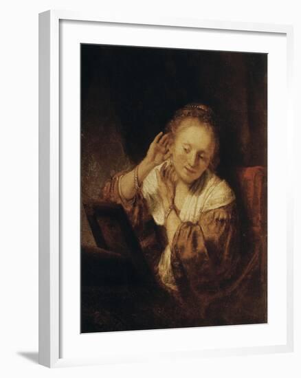 Young Woman with Earrings, 1657-Rembrandt van Rijn-Framed Giclee Print