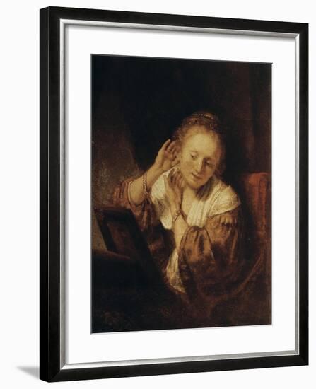 Young Woman with Earrings, 1657-Rembrandt van Rijn-Framed Giclee Print