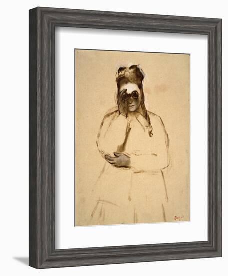 Young Woman with Field Glasses-Edgar Degas-Framed Art Print