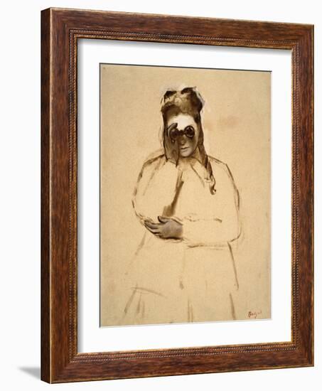 Young Woman with Field Glasses-Edgar Degas-Framed Art Print