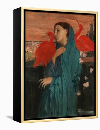 Young Woman with Ibis, 1860-62-Edgar Degas-Framed Premier Image Canvas