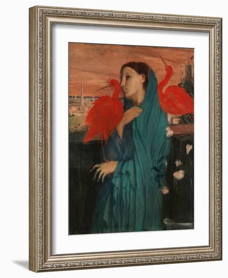 Young Woman with Ibis, 1860-62-Edgar Degas-Framed Giclee Print