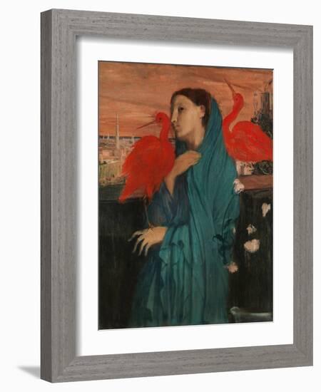 Young Woman with Ibis, 1860-62-Edgar Degas-Framed Giclee Print