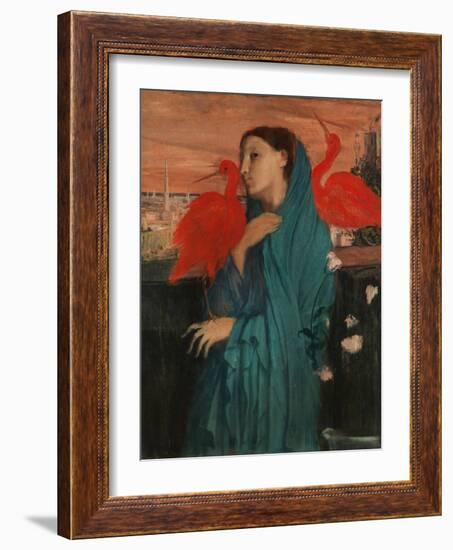 Young Woman with Ibis, 1860-62-Edgar Degas-Framed Giclee Print