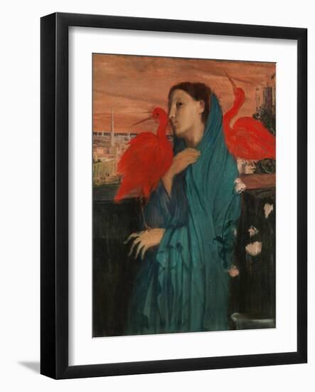 Young Woman with Ibis, 1860-62-Edgar Degas-Framed Giclee Print