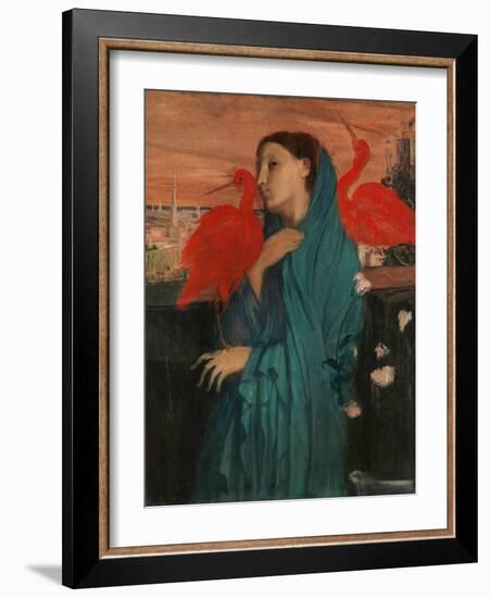 Young Woman with Ibis, 1860-62-Edgar Degas-Framed Giclee Print