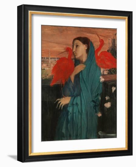 Young Woman with Ibis, 1860-62-Edgar Degas-Framed Giclee Print