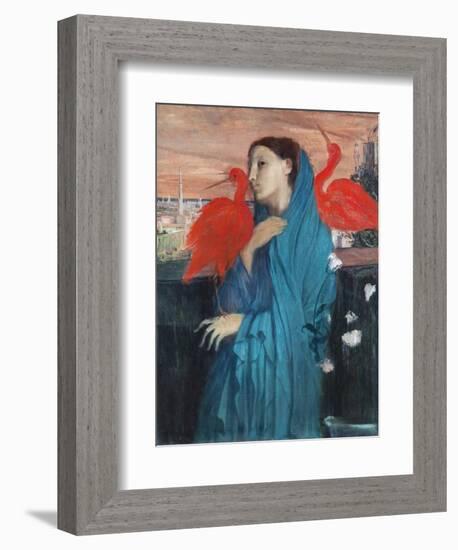 Young Woman with Ibis-Edgar Degas-Framed Giclee Print