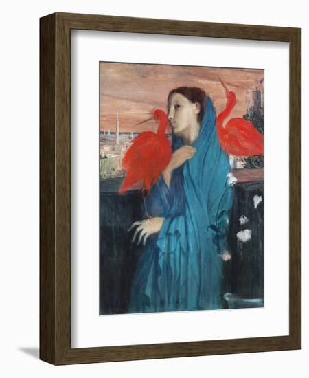 Young Woman with Ibis-Edgar Degas-Framed Giclee Print