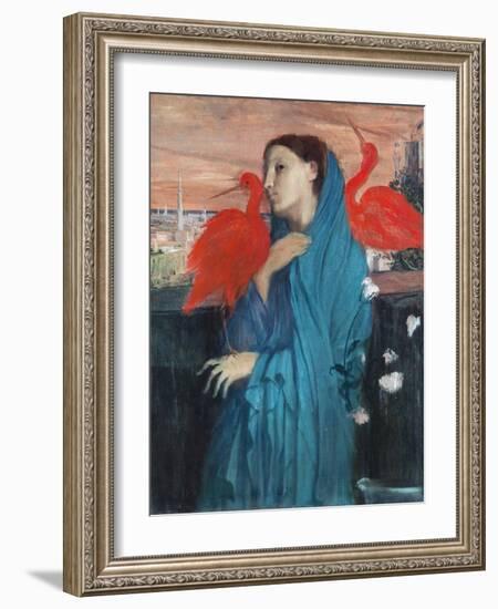 Young Woman with Ibis-Edgar Degas-Framed Giclee Print