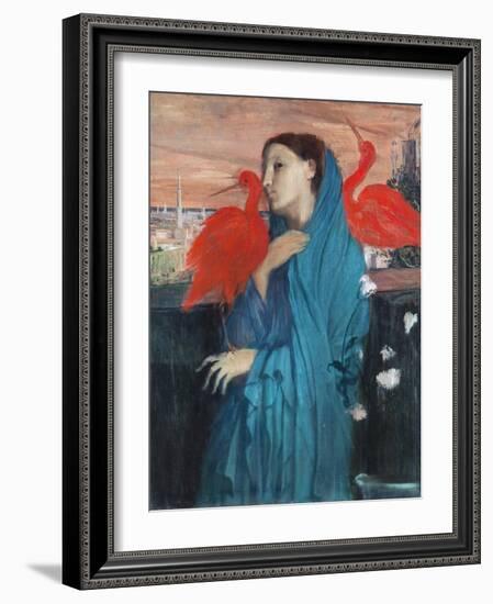 Young Woman with Ibis-Edgar Degas-Framed Giclee Print
