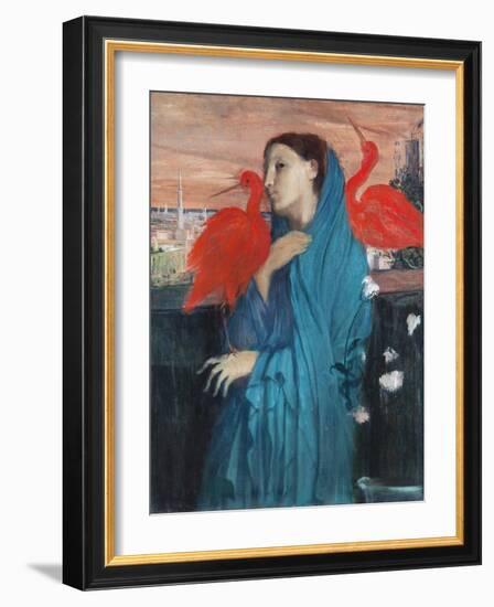 Young Woman with Ibis-Edgar Degas-Framed Giclee Print