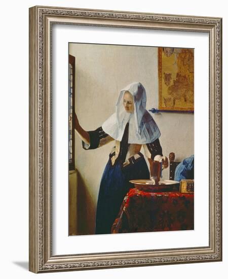 Young Woman with Jug of Water at the Window, about 1663-Johannes Vermeer-Framed Premium Giclee Print