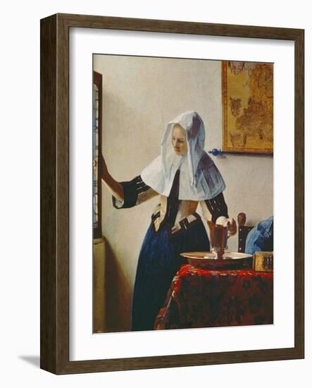 Young Woman with Jug of Water at the Window, about 1663-Johannes Vermeer-Framed Premium Giclee Print