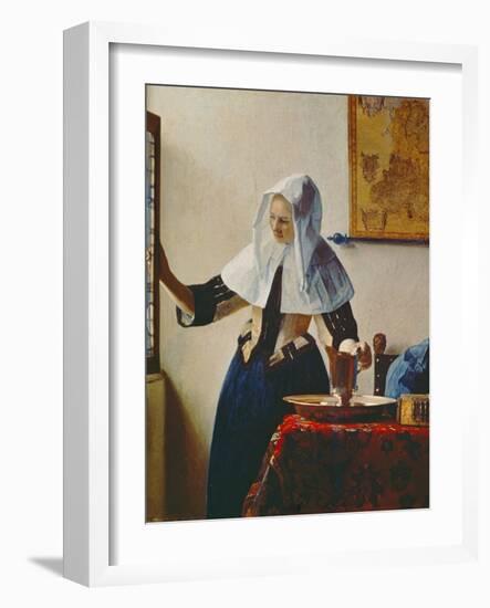 Young Woman with Jug of Water at the Window, about 1663-Johannes Vermeer-Framed Premium Giclee Print