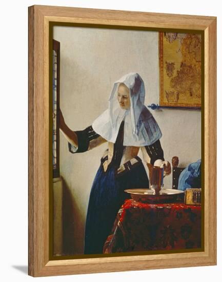 Young Woman with Jug of Water at the Window, about 1663-Johannes Vermeer-Framed Premier Image Canvas