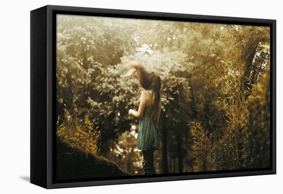 Young Woman with Long Hair Outdoors-Carolina Hernandez-Framed Premier Image Canvas