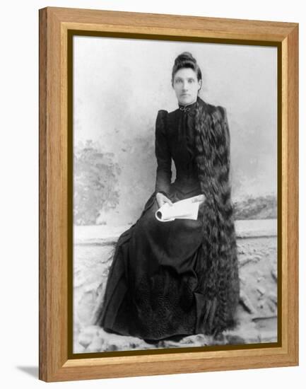 Young Woman with Long Hair Portrait, Ca. 1900-null-Framed Premier Image Canvas