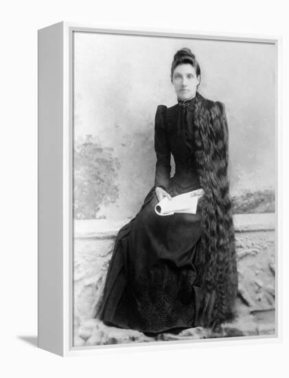 Young Woman with Long Hair Portrait, Ca. 1900-null-Framed Premier Image Canvas