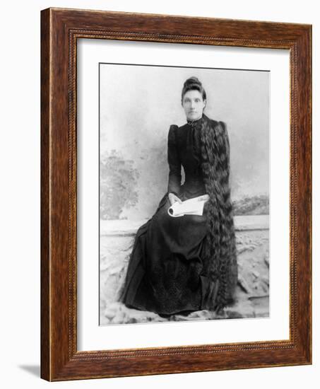 Young Woman with Long Hair Portrait, Ca. 1900-null-Framed Photographic Print