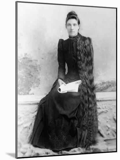 Young Woman with Long Hair Portrait, Ca. 1900-null-Mounted Photographic Print