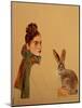 Young Woman with scarf and Hare, 2017-Susan Adams-Mounted Giclee Print