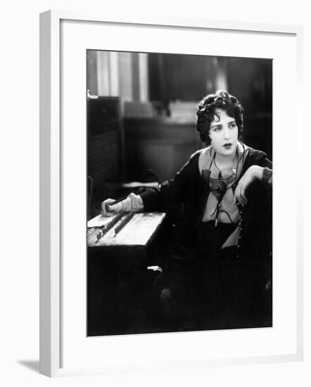 Young Woman Working as a Telephone Operator-null-Framed Photo