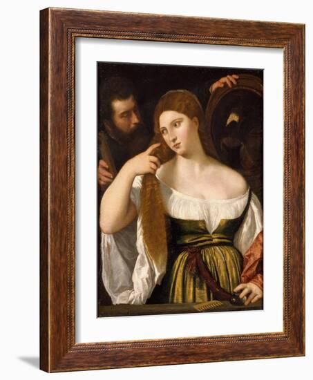 Young Woman-Titian (Tiziano Vecelli)-Framed Giclee Print