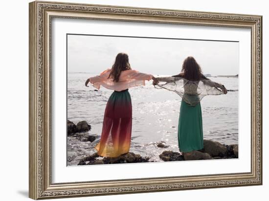 Young Women At Seaside-Charles Bowman-Framed Photographic Print