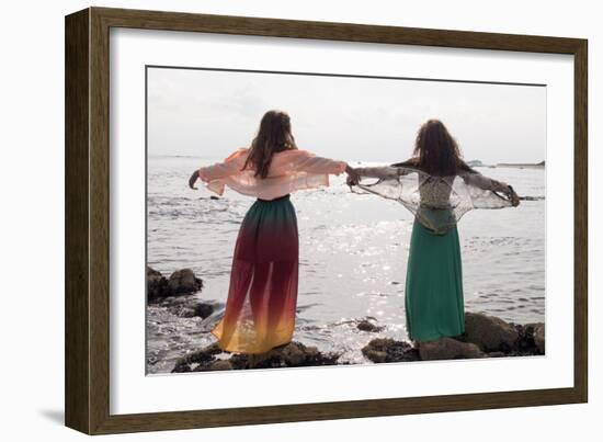 Young Women At Seaside-Charles Bowman-Framed Photographic Print