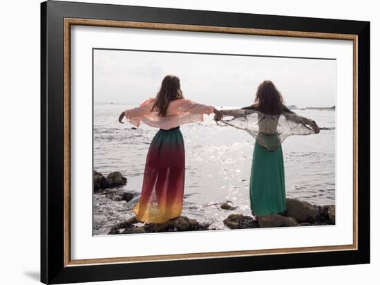 Young Women At Seaside-Charles Bowman-Framed Photographic Print