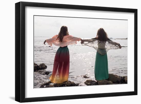 Young Women At Seaside-Charles Bowman-Framed Photographic Print