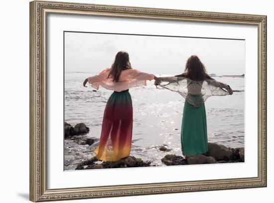 Young Women At Seaside-Charles Bowman-Framed Photographic Print