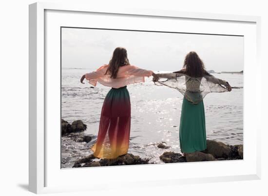 Young Women At Seaside-Charles Bowman-Framed Photographic Print