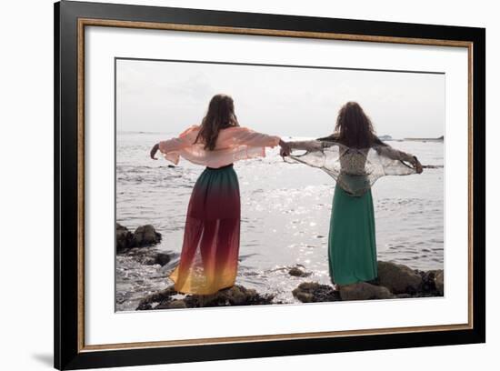 Young Women At Seaside-Charles Bowman-Framed Photographic Print