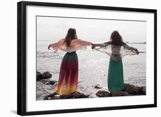 Young Women At Seaside-Charles Bowman-Framed Photographic Print