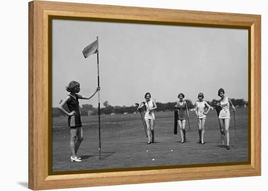 Young Women in Bathing Suits Golfing in Washington, D.C. Vicinity. July 9, 1926-null-Framed Stretched Canvas