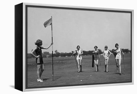 Young Women in Bathing Suits Golfing in Washington, D.C. Vicinity. July 9, 1926-null-Framed Stretched Canvas