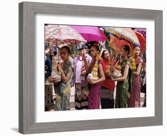 Young Women in Costumes, Lao New Year, Luang Prabang, Laos, Indochina, Southeast Asia-Alain Evrard-Framed Photographic Print
