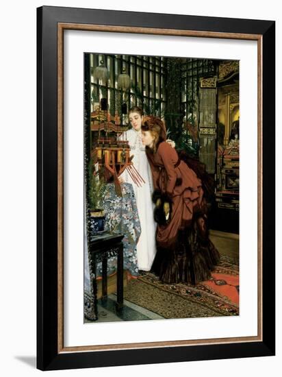 Young Women Looking at Japanese Articles, 1869-James Tissot-Framed Giclee Print