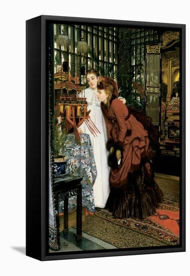 Young Women Looking at Japanese Articles, 1869-James Tissot-Framed Premier Image Canvas