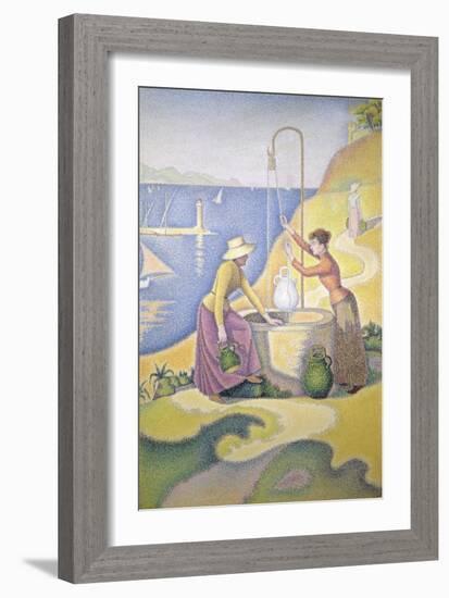 Young Women of Provence at the Well, 1892-Paul Signac-Framed Giclee Print
