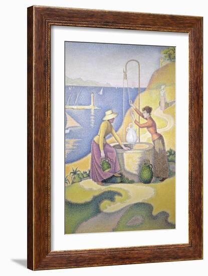 Young Women of Provence at the Well, 1892-Paul Signac-Framed Giclee Print