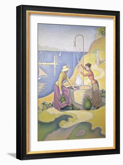 Young Women of Provence at the Well, 1892-Paul Signac-Framed Giclee Print