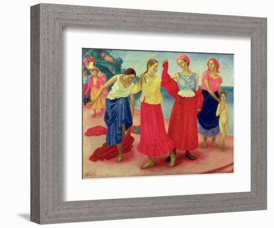 Young Women on the Volga, 1915-Kuzma Sergievitch Petrov-Vodkin-Framed Giclee Print